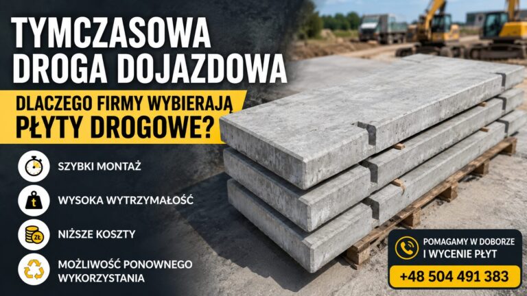 Tymczasowa droga dojazdowa - Płyty drogowe betonowe