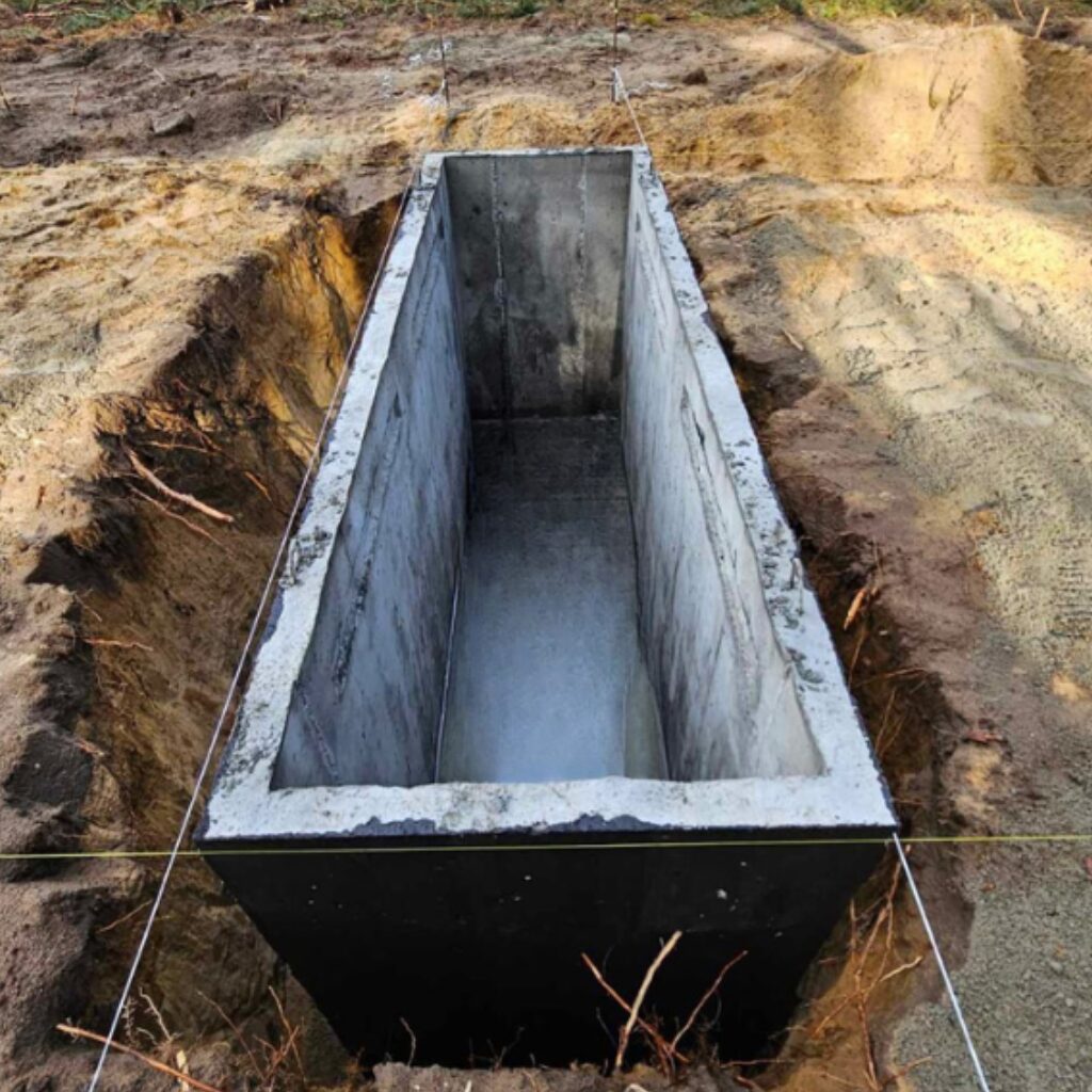 Betonowy kanał samochodowy do garażu i warsztatu