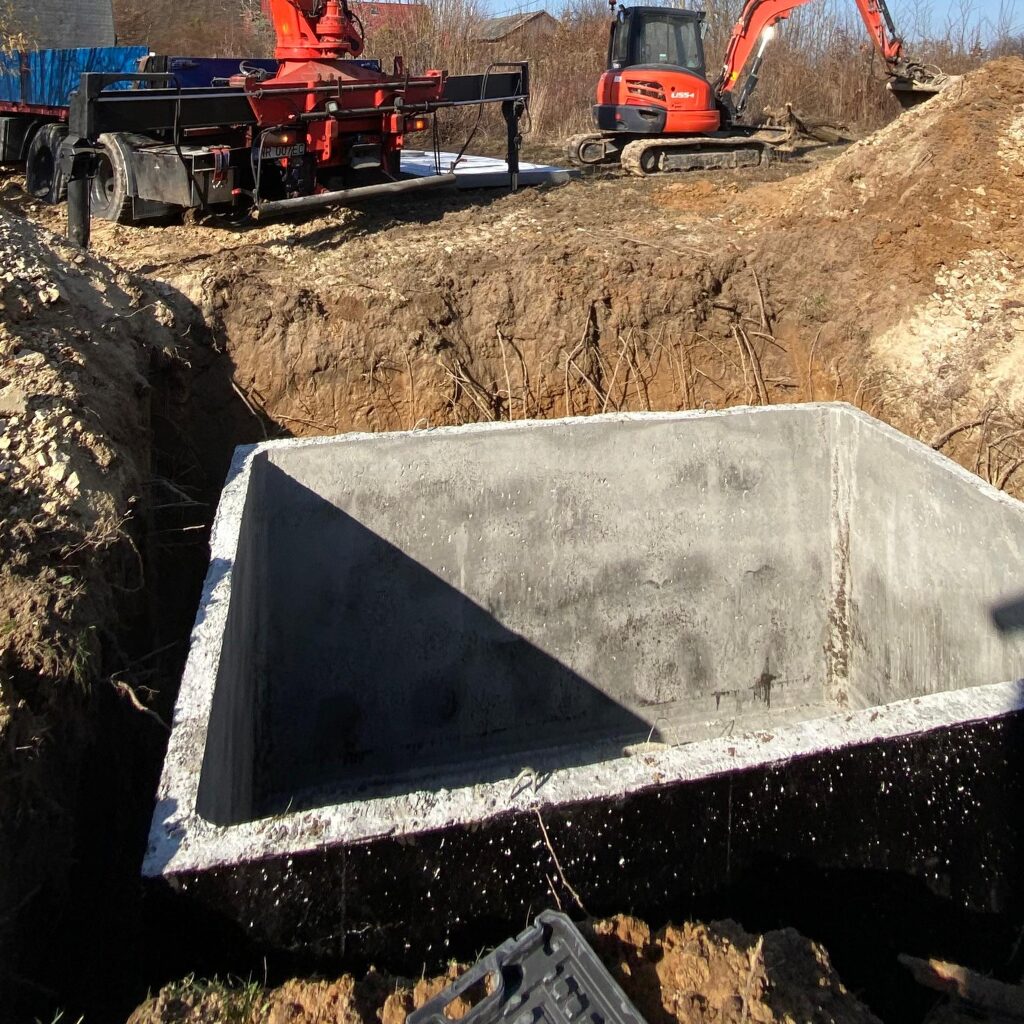 Betonowy zbiornik na wodę deszczową